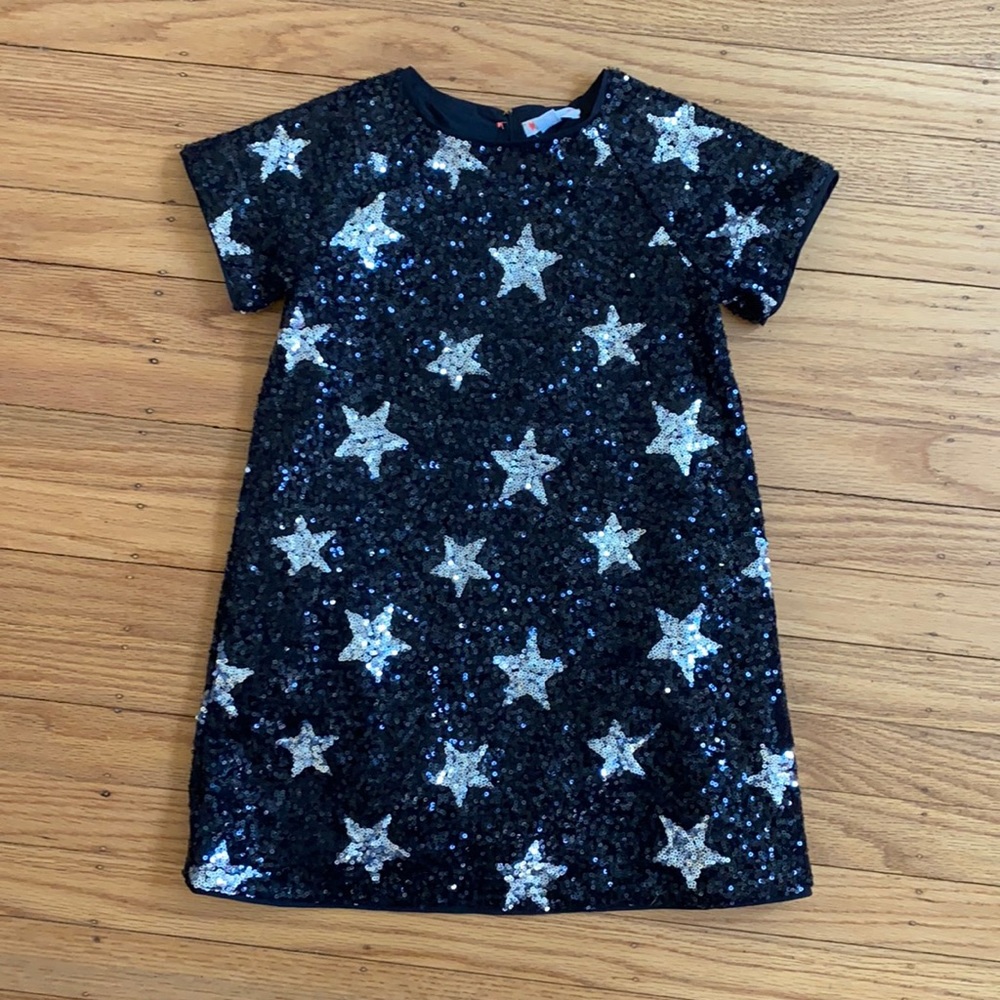 Crewcuts Star Silver Black Sparkle Dress